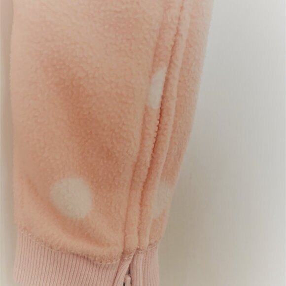 BabyGap Pink Fleece One-Piece Outfit with Bear Hoodie - Size 6-12M - Picture 6 of 8